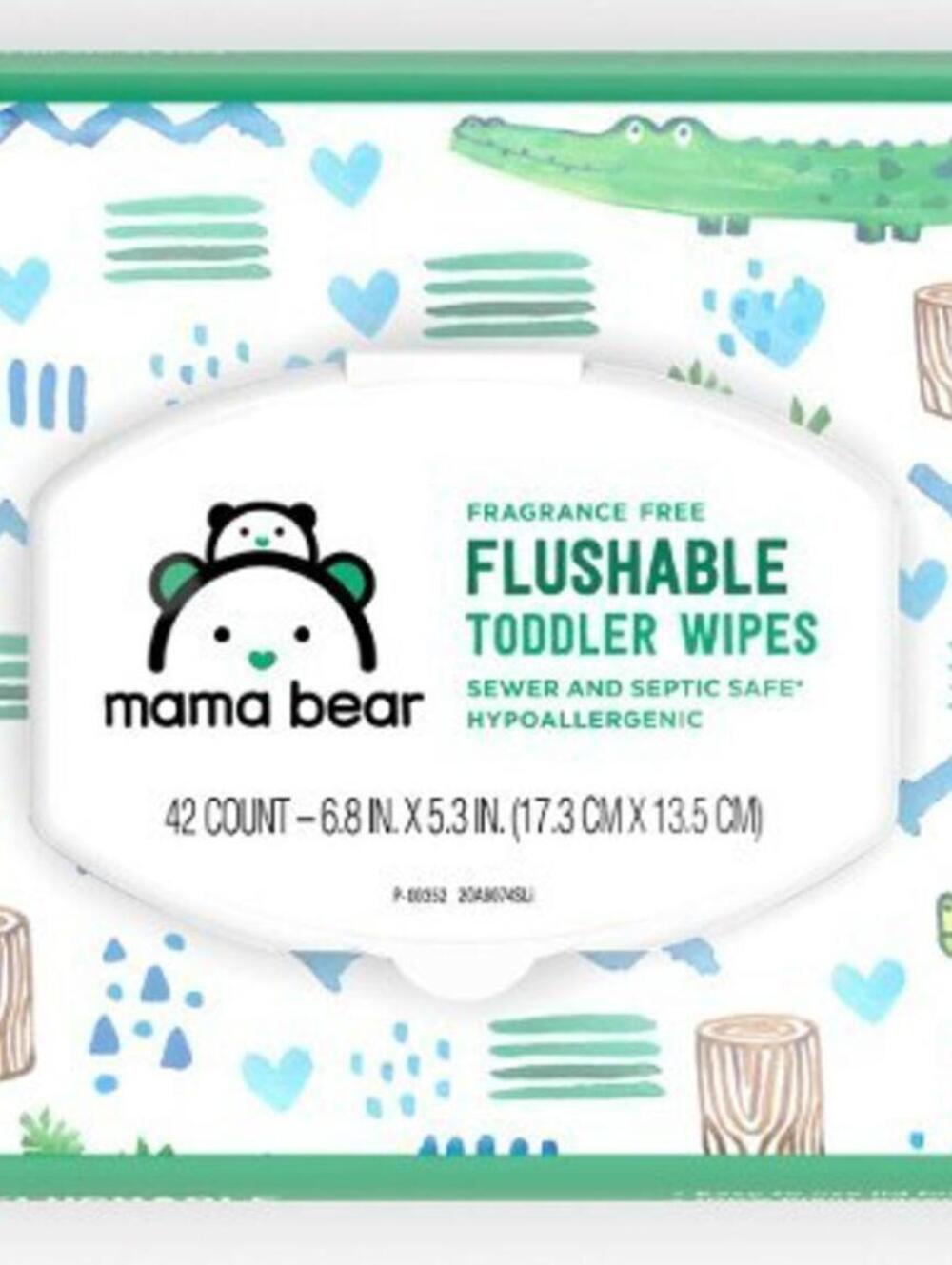 Amazon Brand Mama Bear Fragrance Free Hypoallergenic Flushable Wipes 1 PACK ONLY
